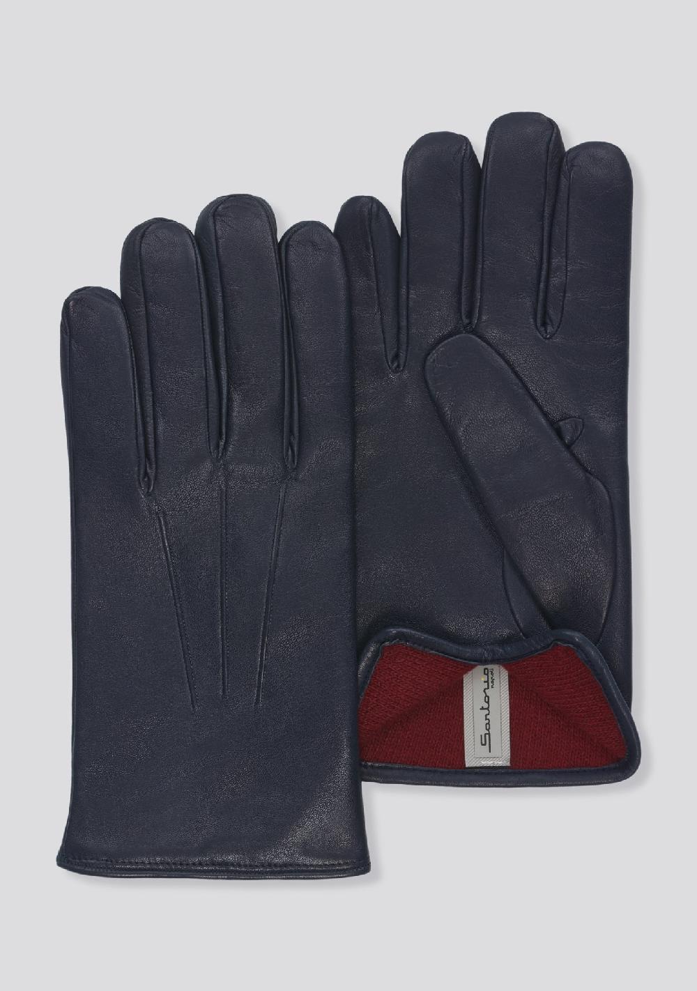 sartorio Blue Leather Gloves