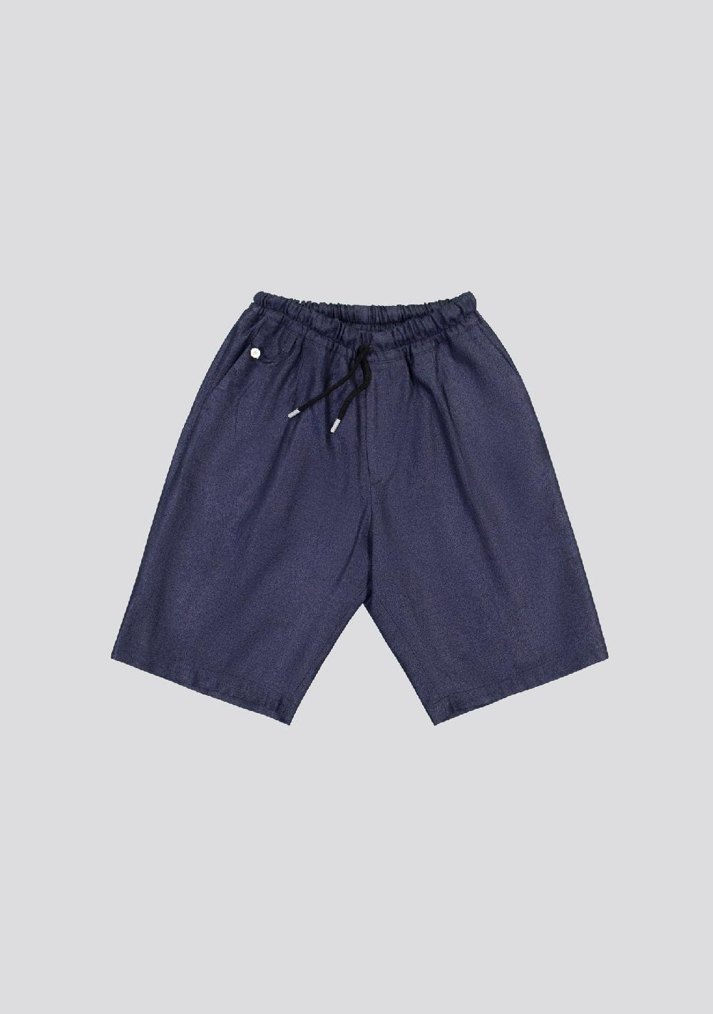 sartorio Blue Linen Optic Bermuda Shorts