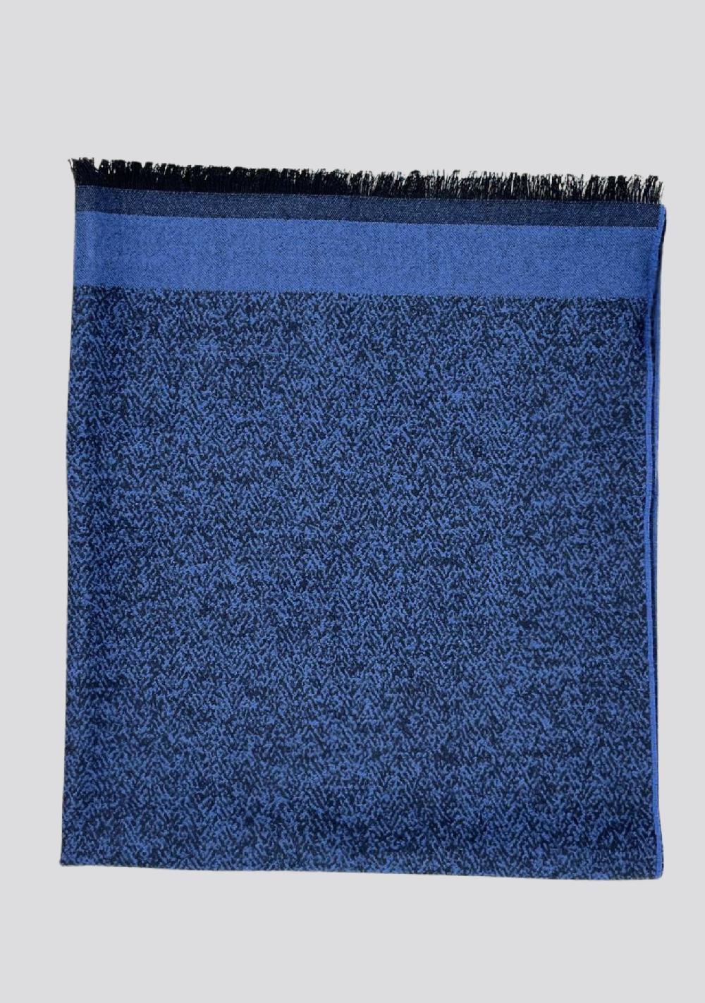 sartorio Blue Patterned Cashmere Scarf