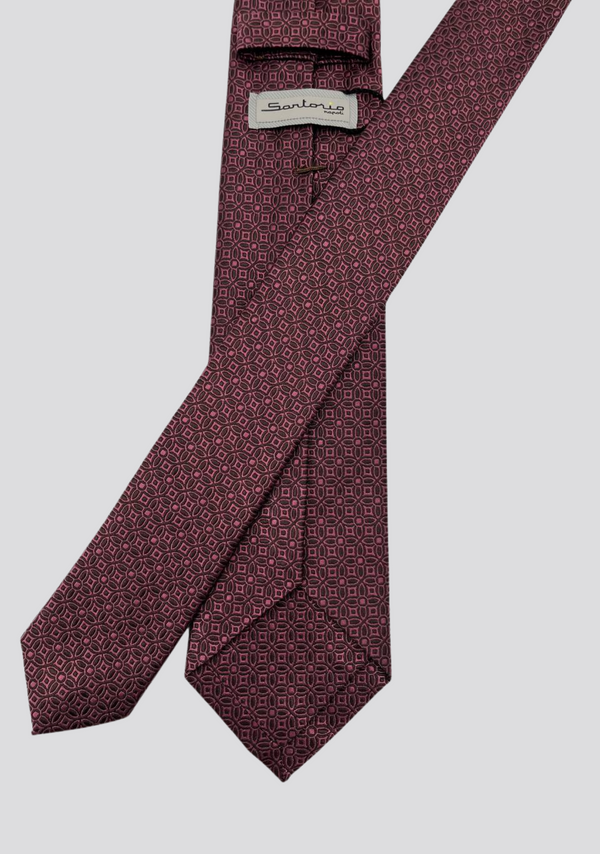 Sartorio Burgundy Patterned Silk Tie