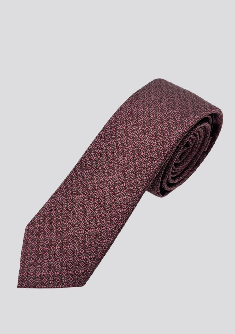 sartorio Burgundy Patterned Silk Tie