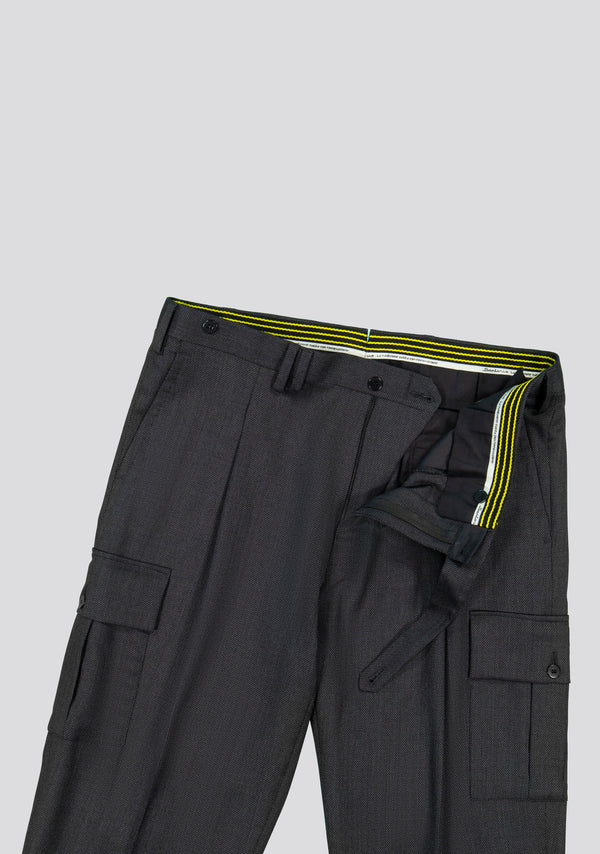 Sartorio Charcoal Grey Virgin Wool Cargo Pants