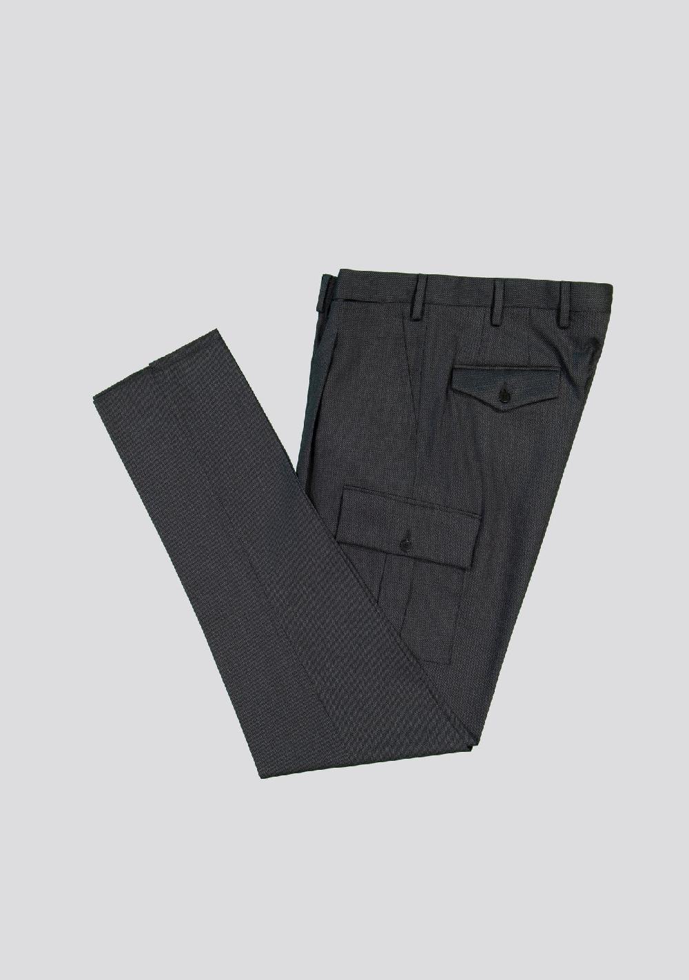 sartorio Charcoal Grey Virgin Wool Cargo Pants
