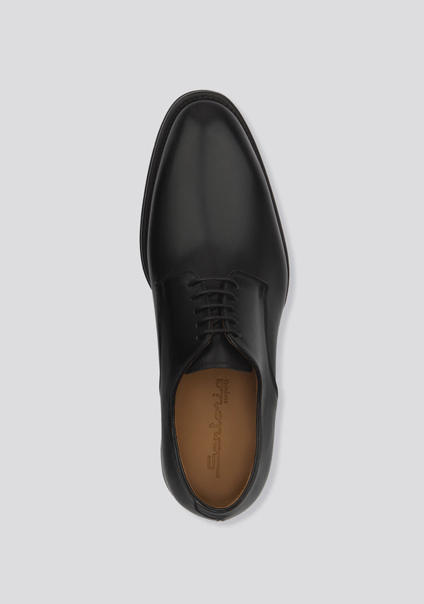 Sartorio Classic Black Derby Calfskin Shoes