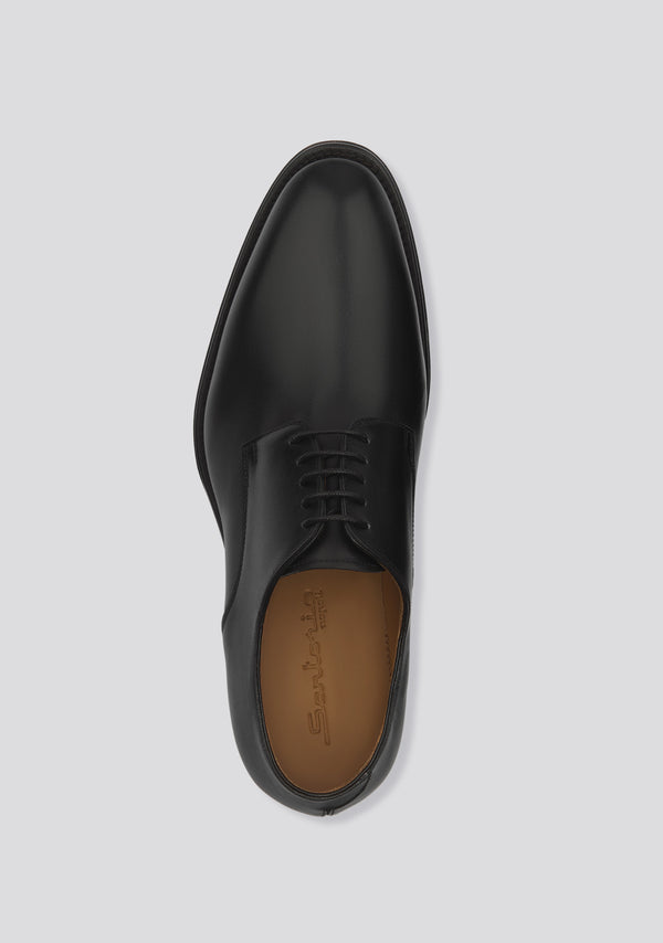 Sartorio Classic Black Derby Calfskin Shoes