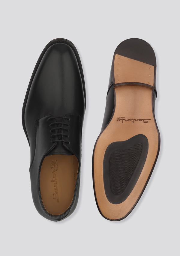 Sartorio Classic Black Derby Calfskin Shoes
