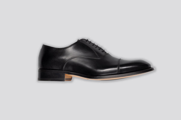 Sartorio Classic Black Oxford Calfskin Shoes