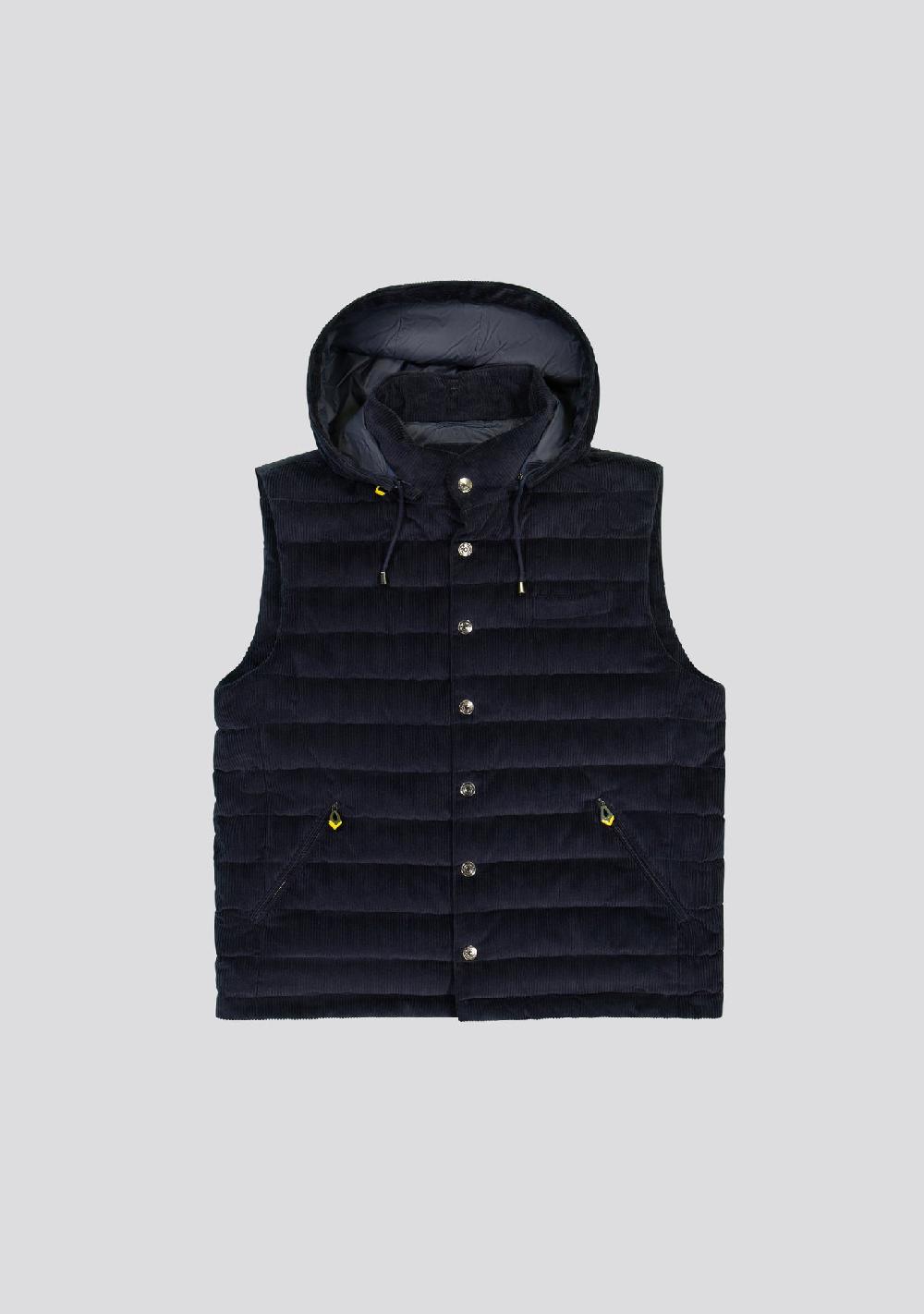 sartorio Cotton Blue Vest with hood
