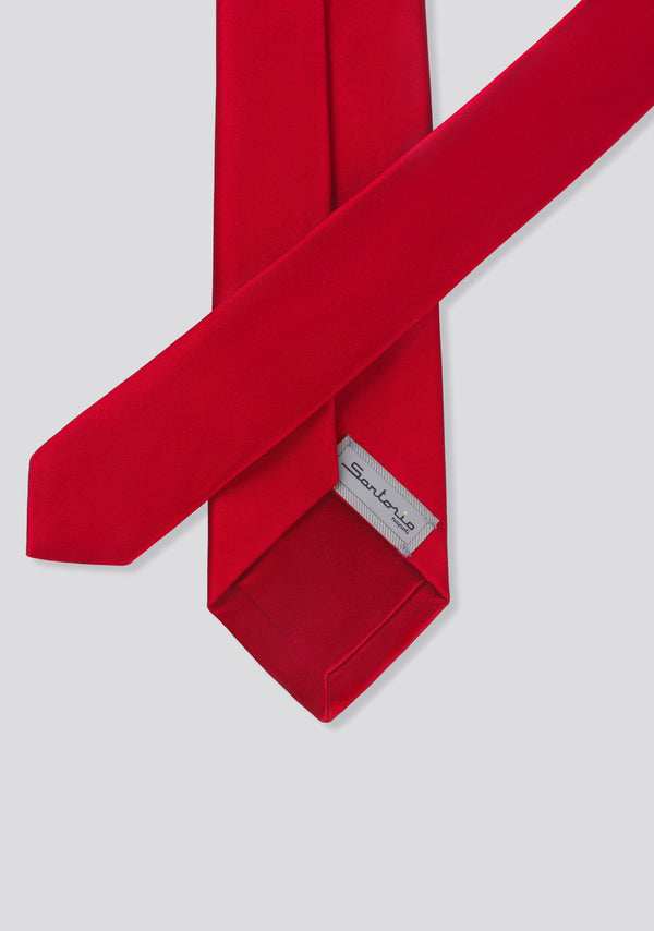 Sartorio Crimson Red Plain Silk Tie