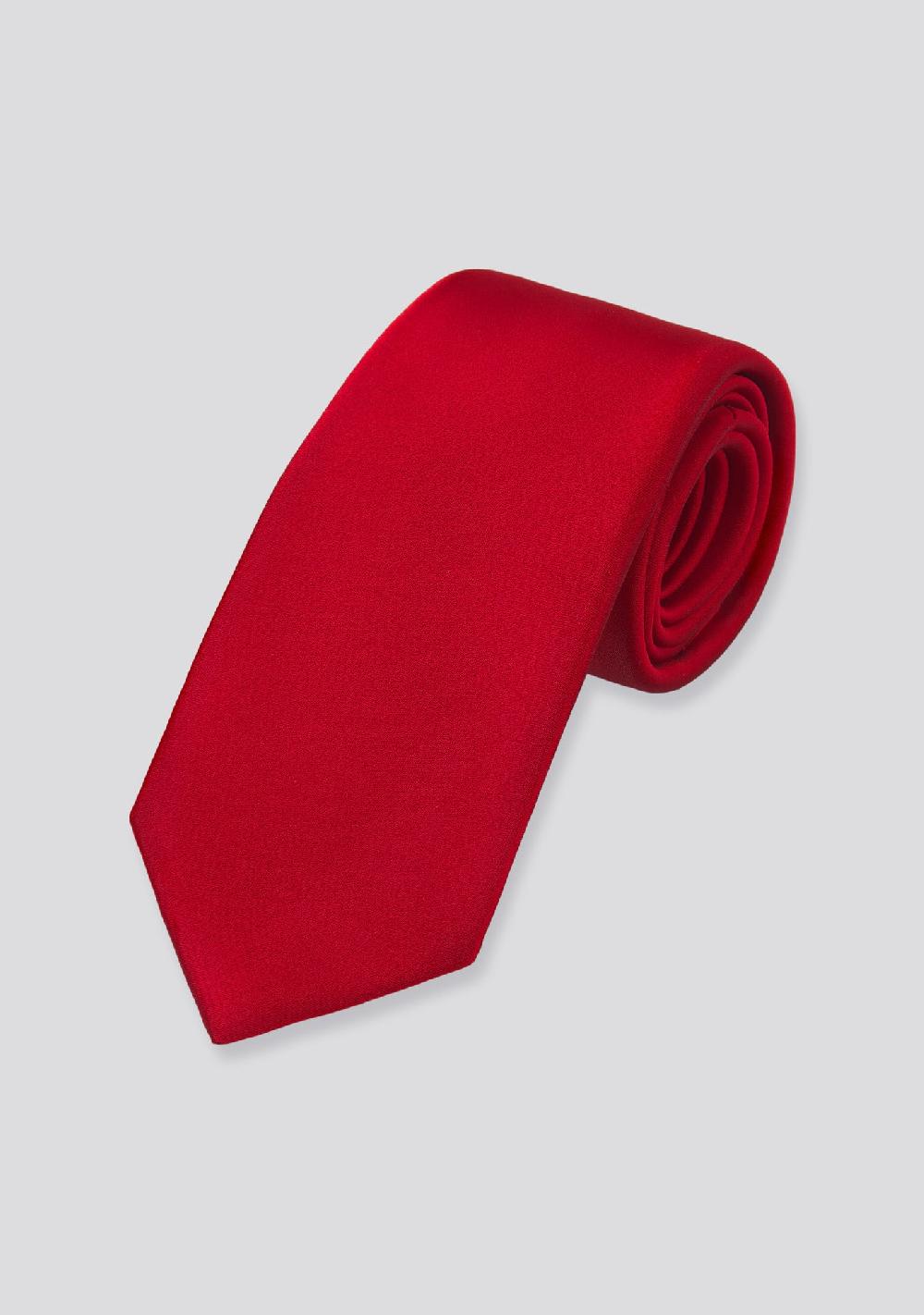 sartorio Crimson Red Plain Silk Tie