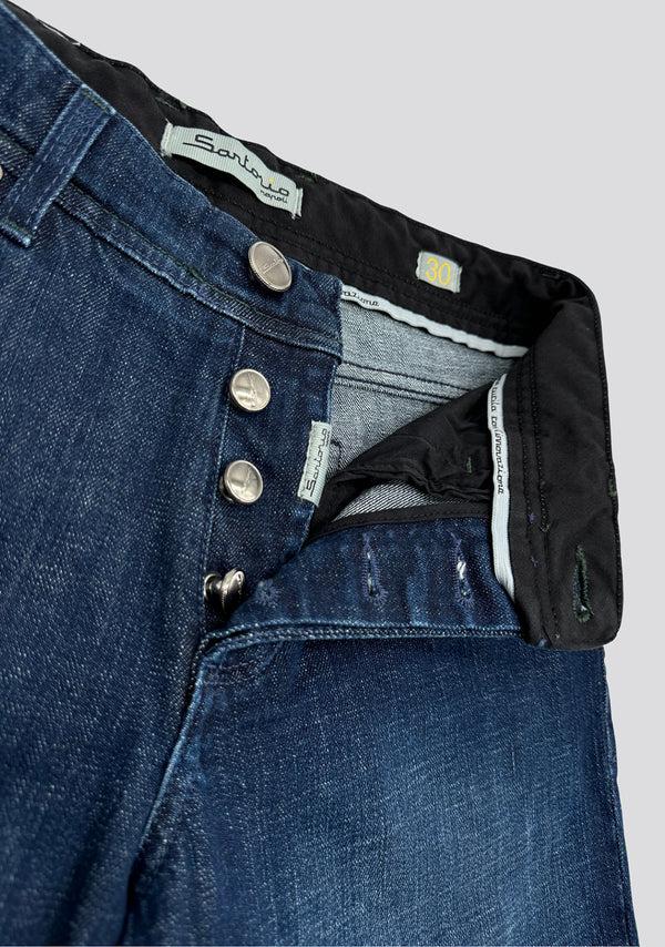 Sartorio Dark Blue Cotton Jeans