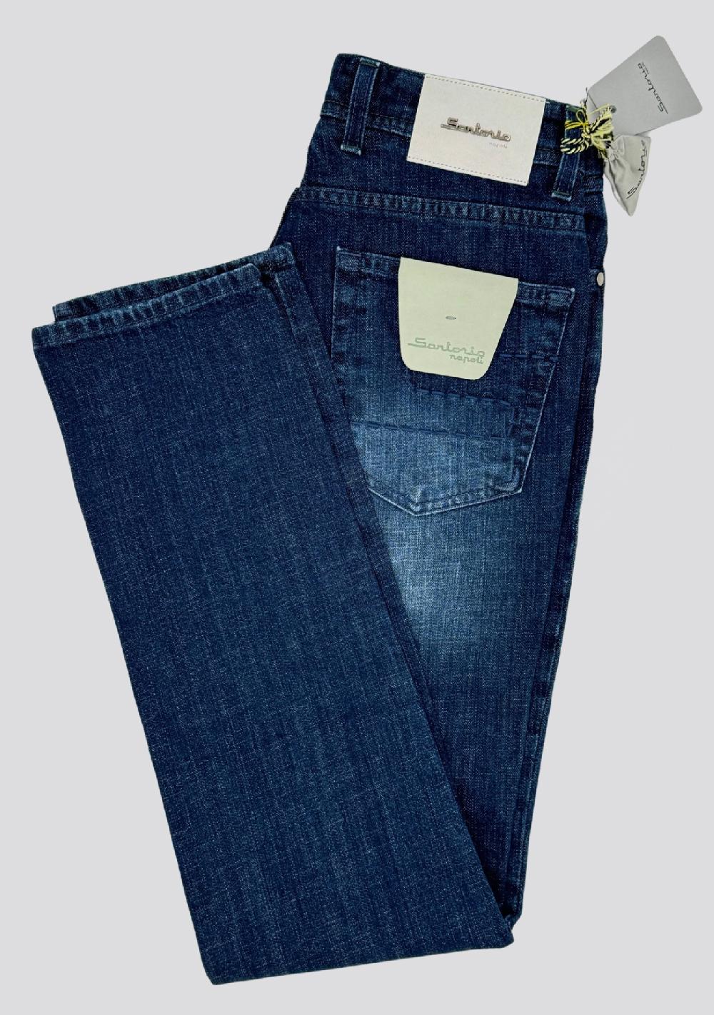 sartorio Dark Blue Cotton Jeans