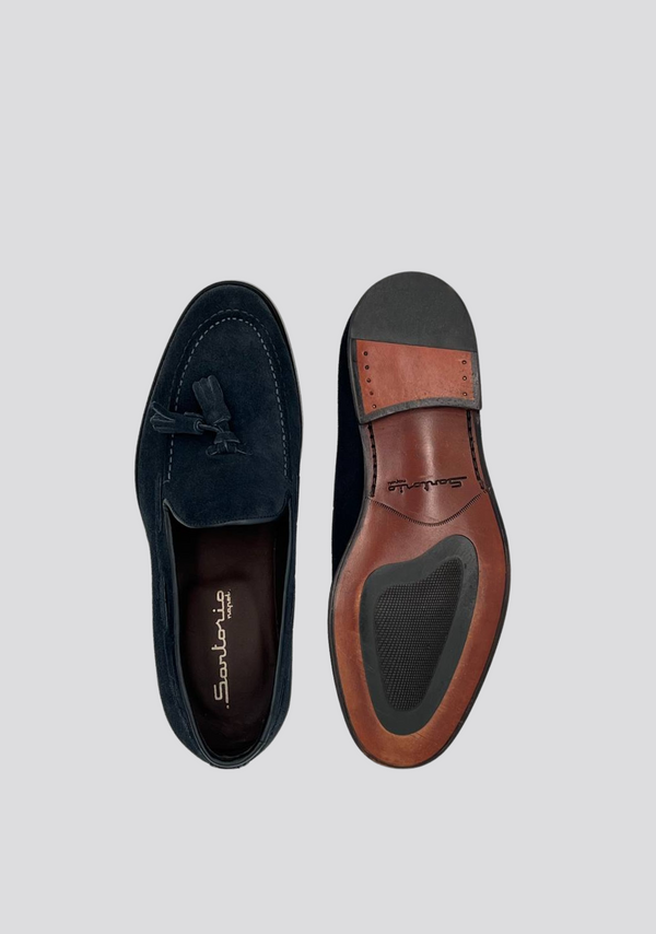Sartorio Dark Blue Tassel Loafers