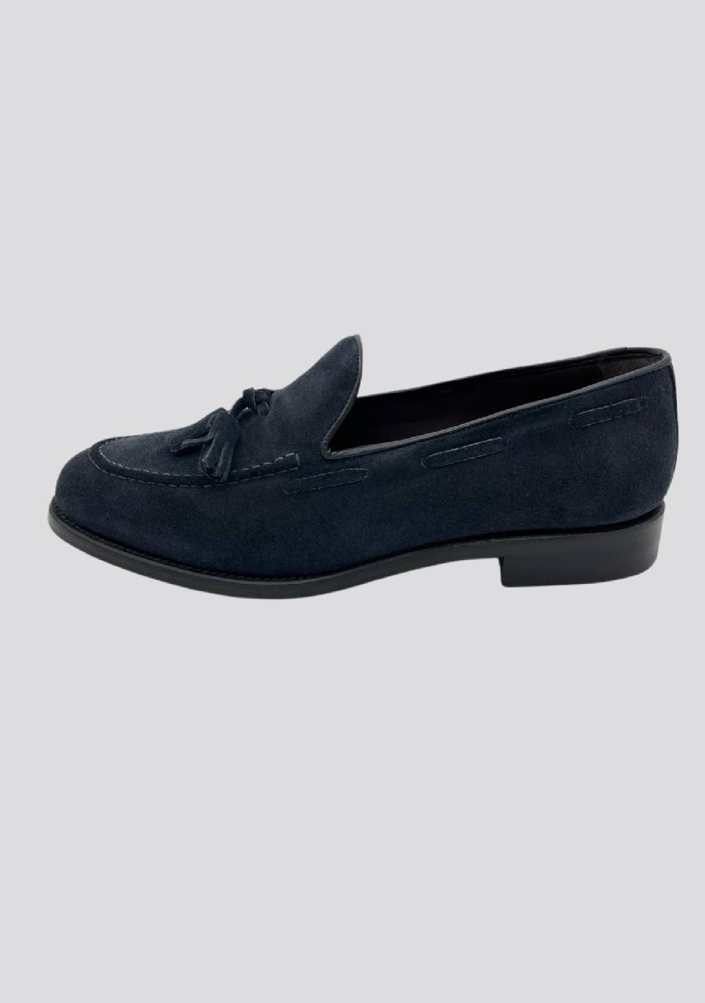 sartorio Dark Blue Tassel Loafers