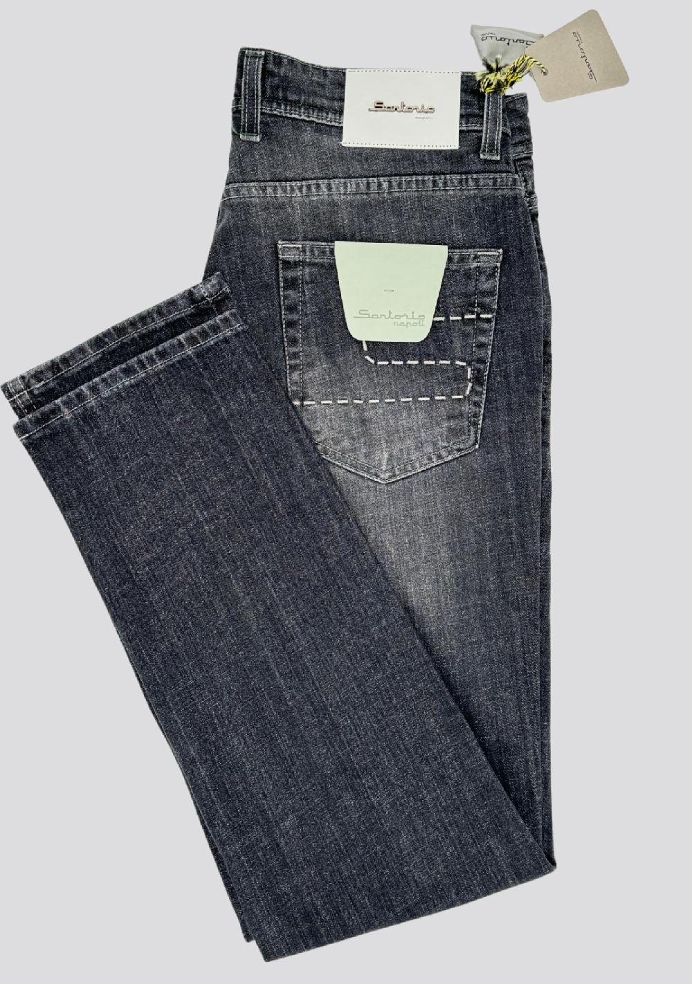 sartorio Dark Grey Cotton Jeans