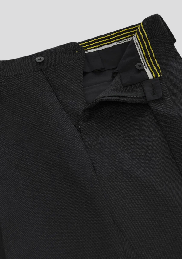 Sartorio Dark Grey Virgin Wool Cargo Trousers