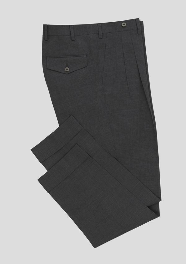Sartorio Dark Grey Virgin Wool Trousers