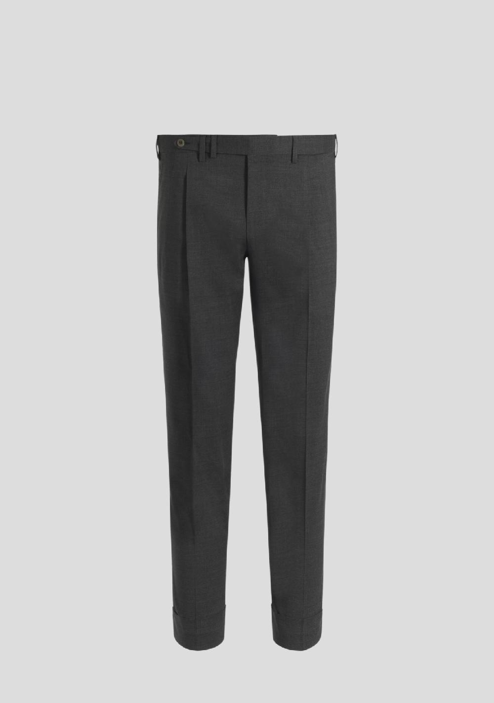 sartorio Dark Grey Virgin Wool Trousers