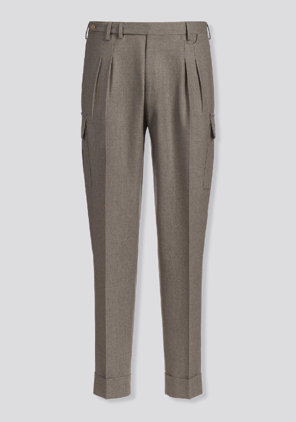sartorio Desert Brown Virgin Wool Cargo Pants