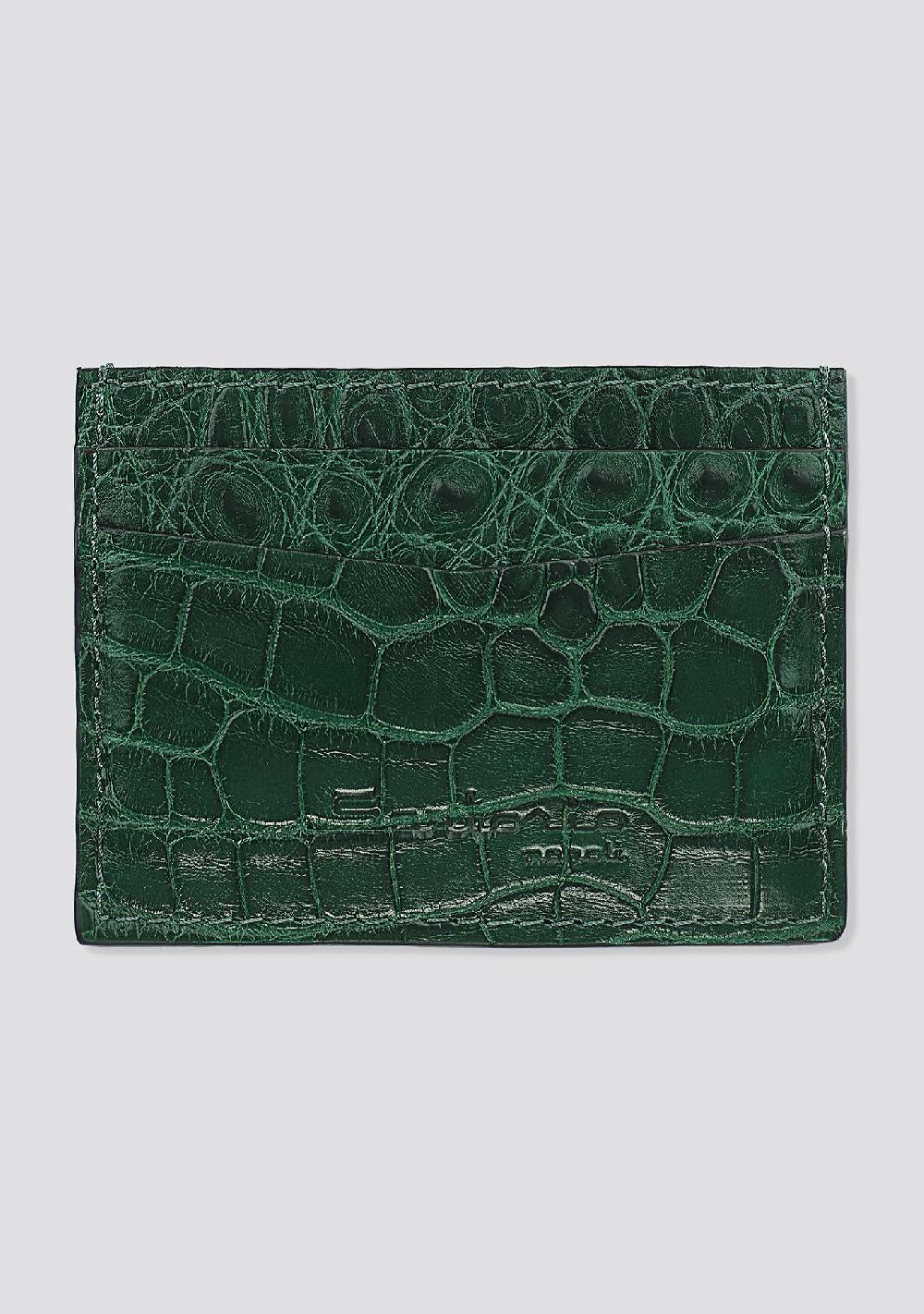 sartorio Emerald Green Croco Leather Card Holder