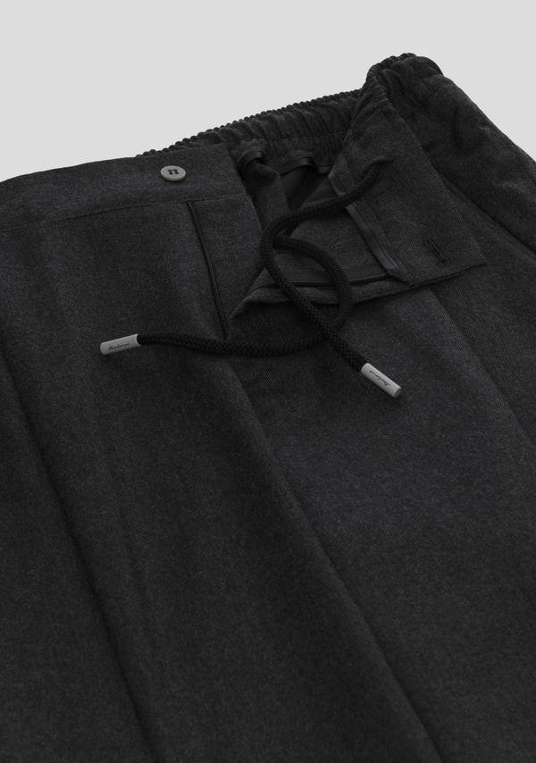 Sartorio Grey Flannel Drawstring Trousers