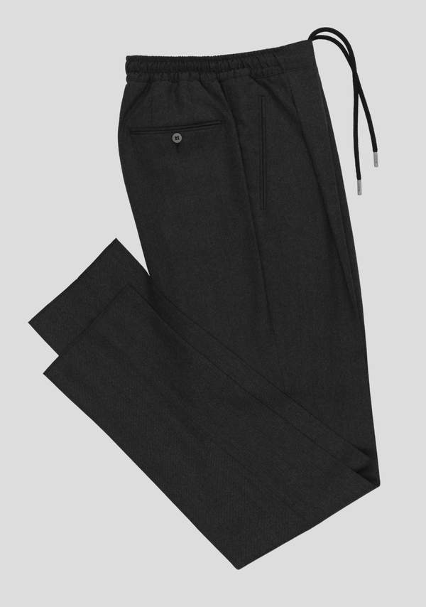 Sartorio Grey Flannel Drawstring Trousers