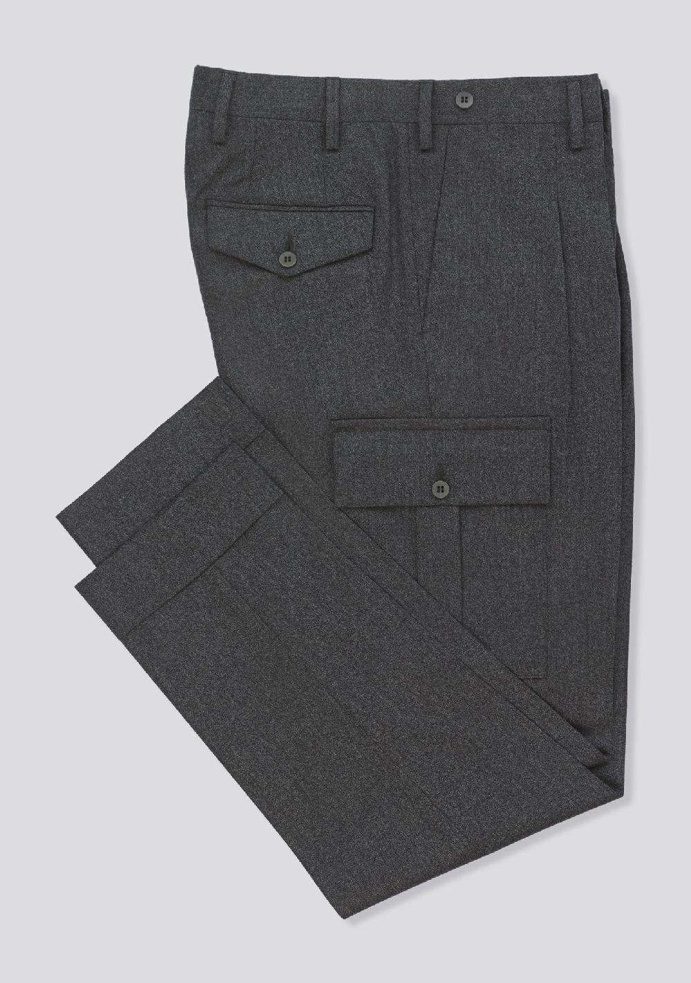 sartorio Grey Safari Virgin Wool Trousers