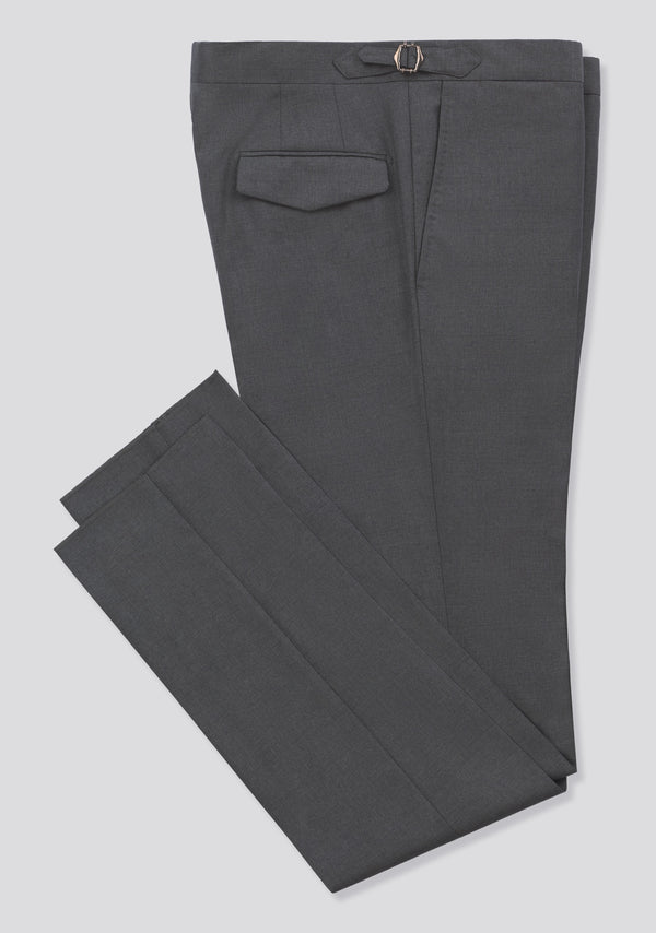 Sartorio Grey Wool Trousers With Side Adjusters
