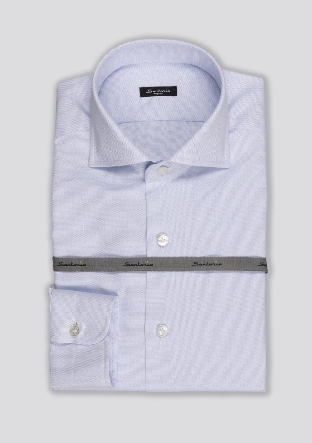 sartorio Icy Blue Cotton Patterned Shirt