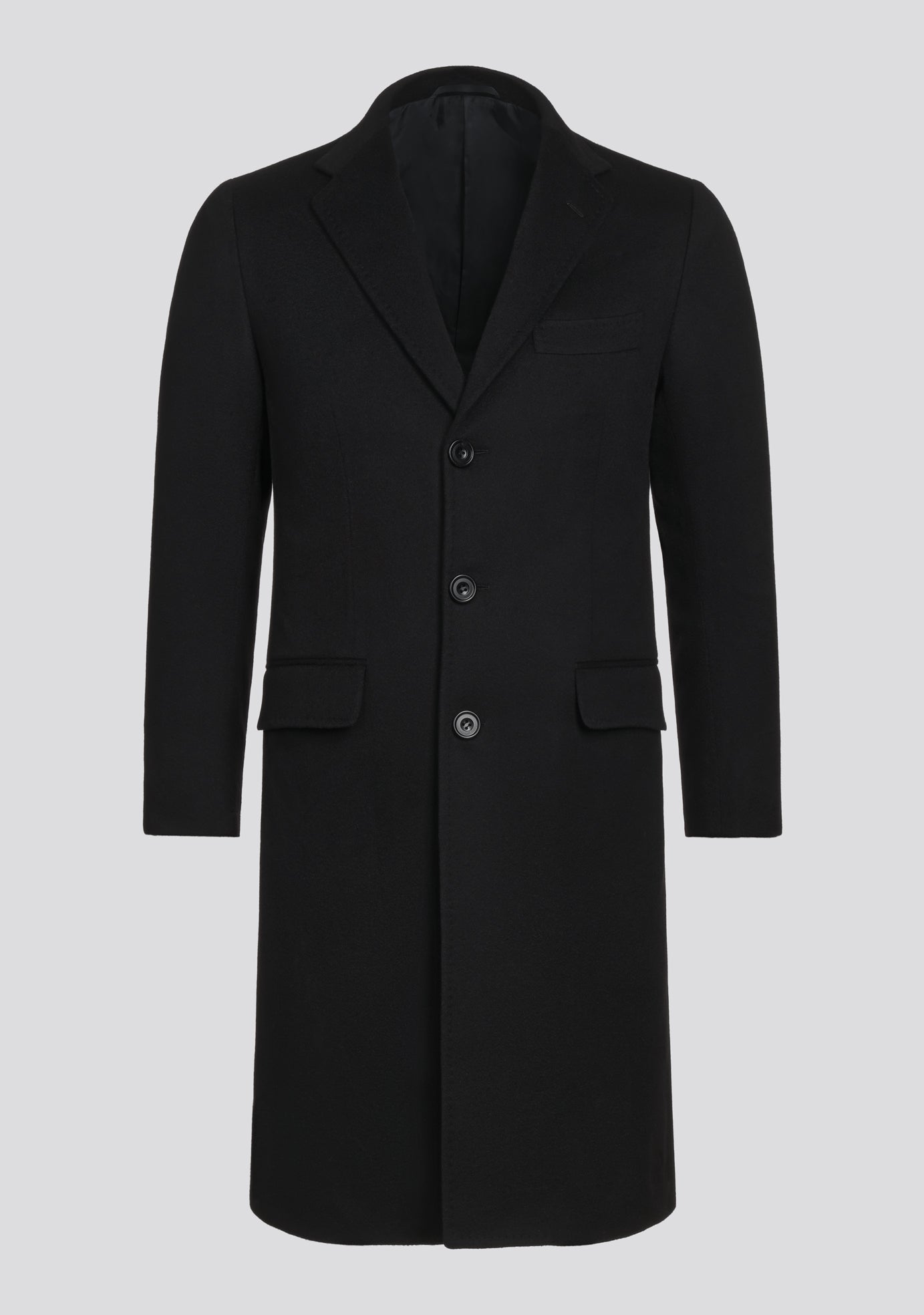 sartorio Jet Black Cashmere Winter Overcoat