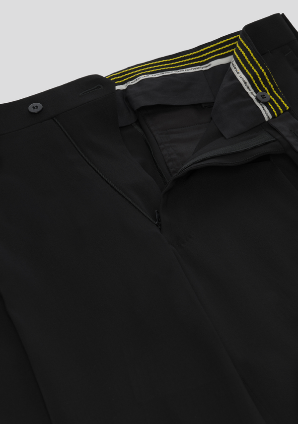 Sartorio Jet Black Virgin Wool Cargo Trousers