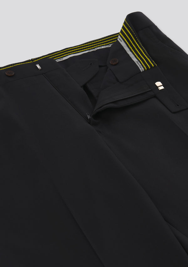 Sartorio Jet Black Wool Trousers