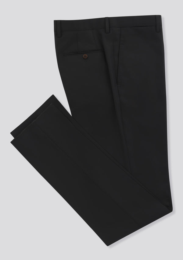Sartorio Jet Black Wool Trousers
