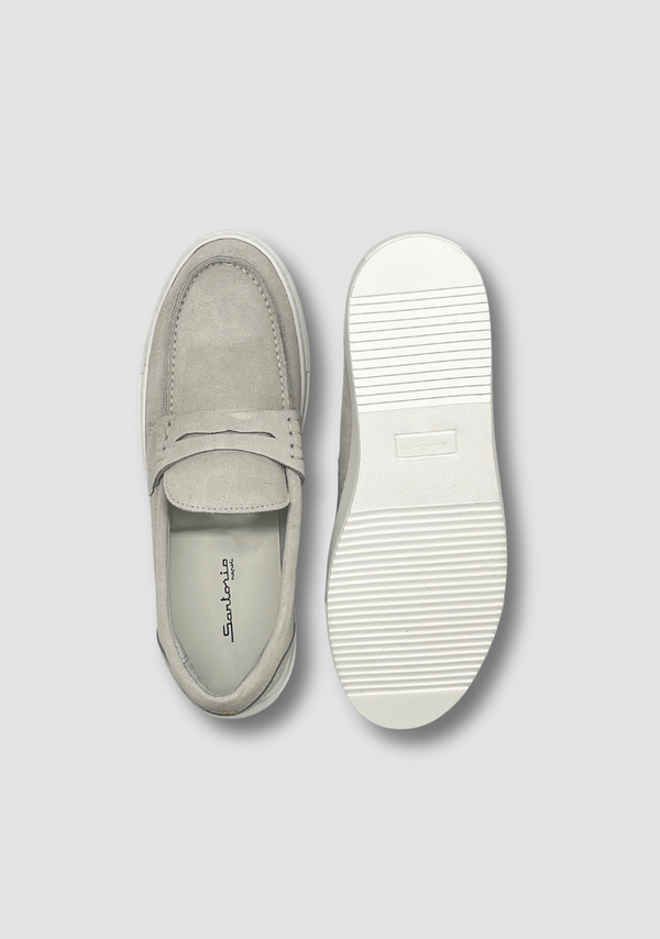 Sartorio Light Grey Suede Loafers