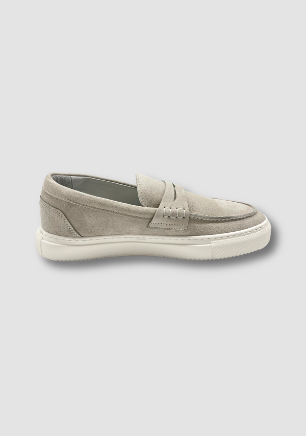 Sartorio Light Grey Suede Loafers