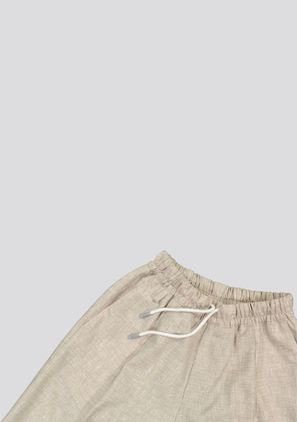 Sartorio Linen Optic Beige Bermuda Shorts