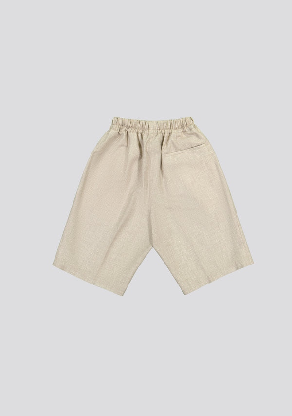 Sartorio Linen Optic Beige Bermuda Shorts