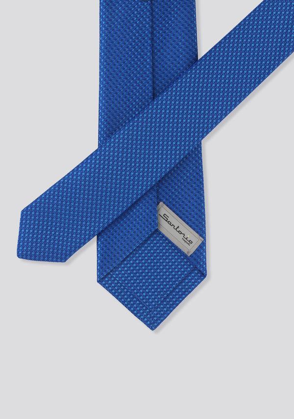 Sartorio Marine Blue Circle Pattern Silk Tie