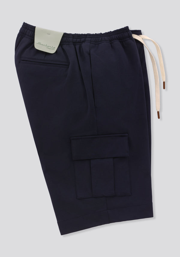 Sartorio Midnight Blue Cargo Bermuda Shorts