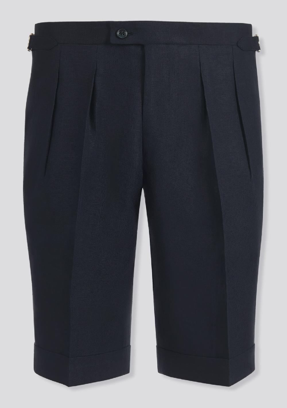 sartorio Midnight Blue Linen Shorts