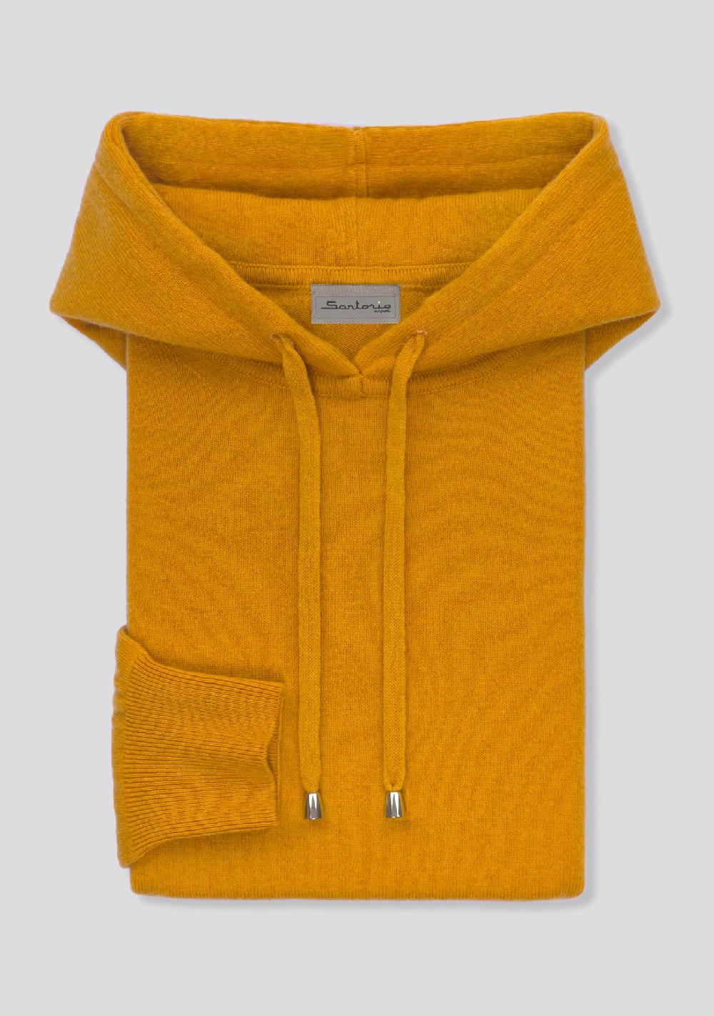 sartorio Mustard Yellow Cashmere Hoodie