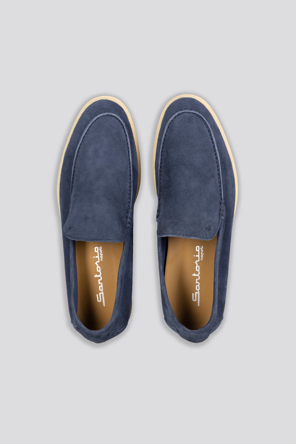 Sartorio Navy Blue Calfskin Loafers