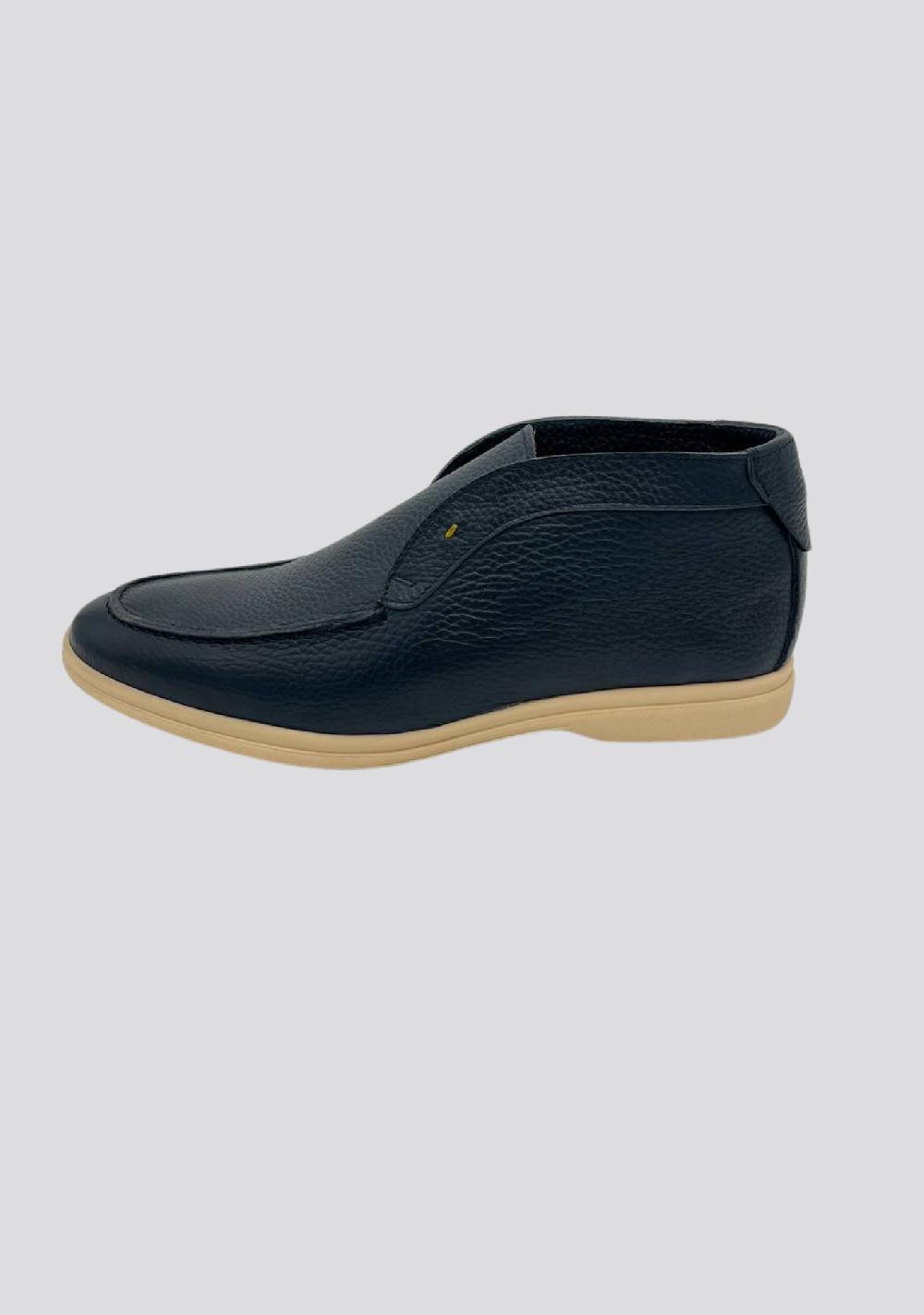 sartorio Navy Blue High Top Leather Loafers