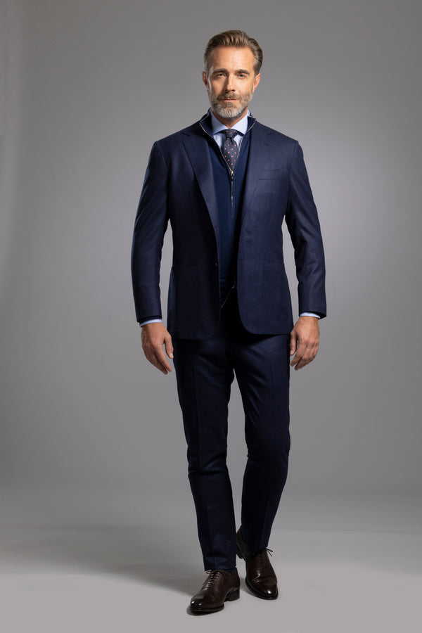 Sartorio Navy Blue Zip Jacket