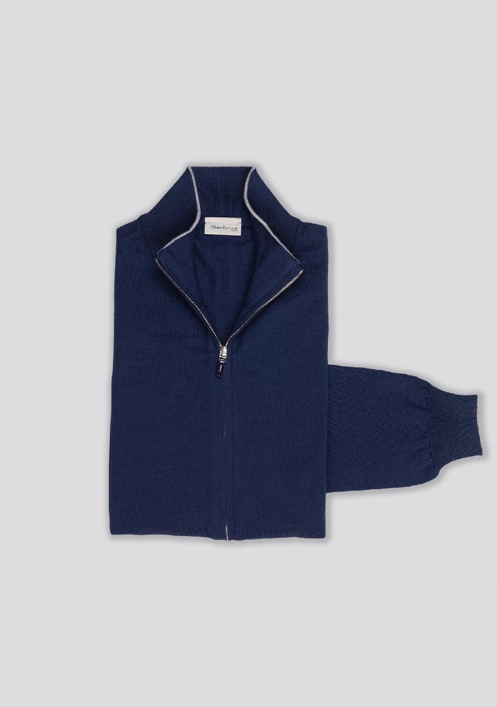 sartorio Navy Blue Zip Jacket