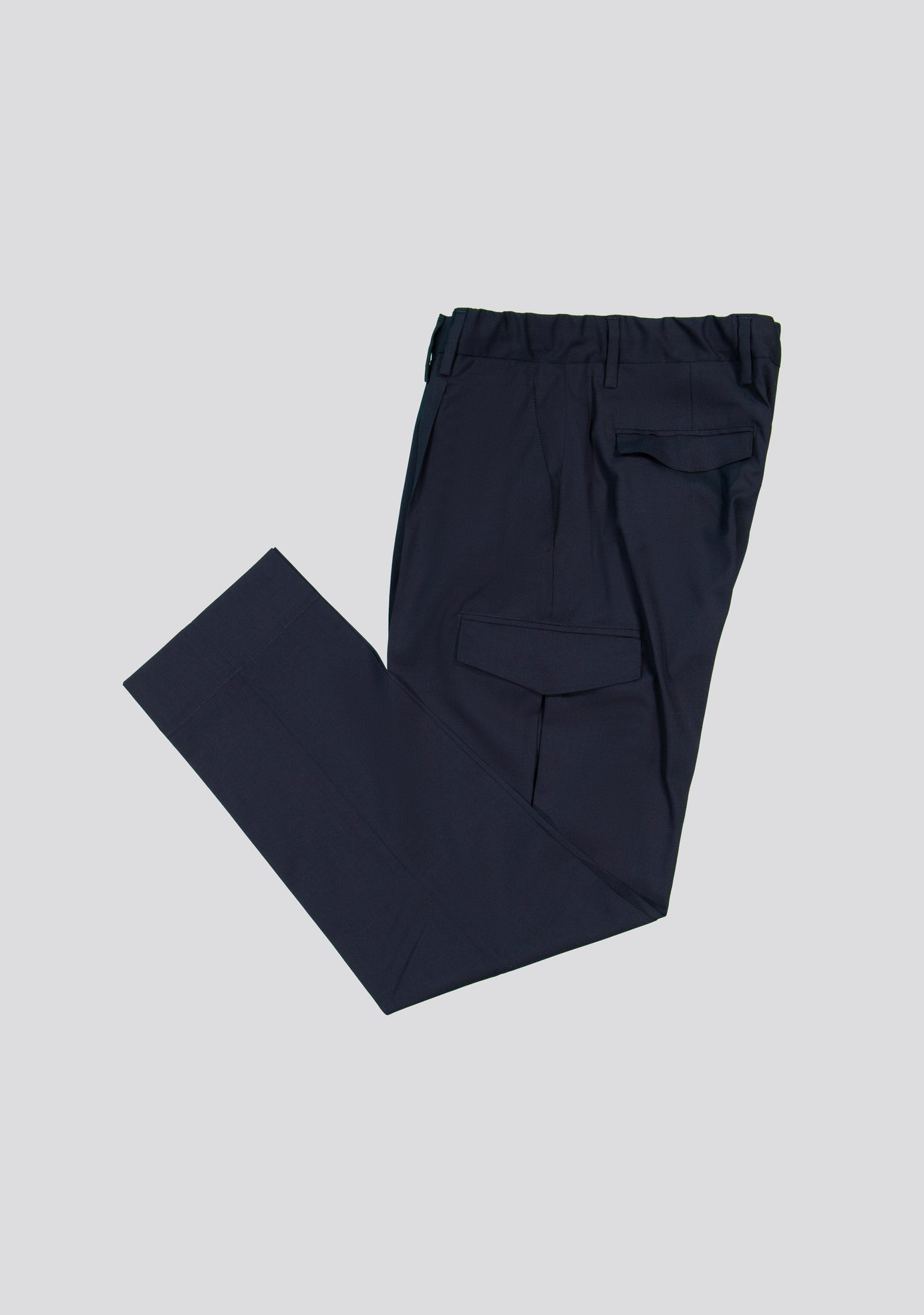 sartorio Navy Virgin Wool Cargo Trousers