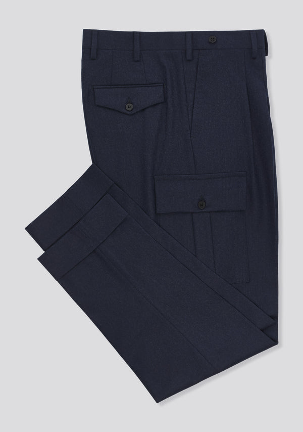Sartorio Ocean Blue Virgin Wool Cargo Pants