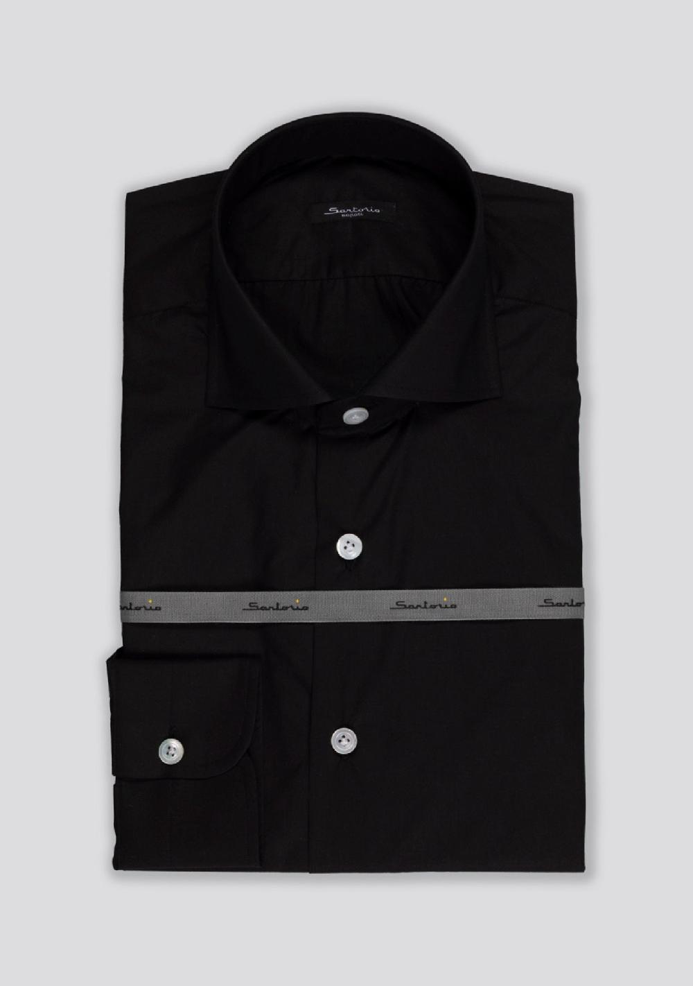 sartorio Onyx Black Cotton Shirt