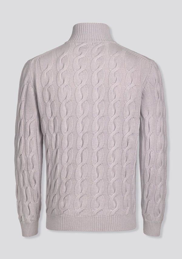Sartorio Pearl Grey Patterned Zip Pullover