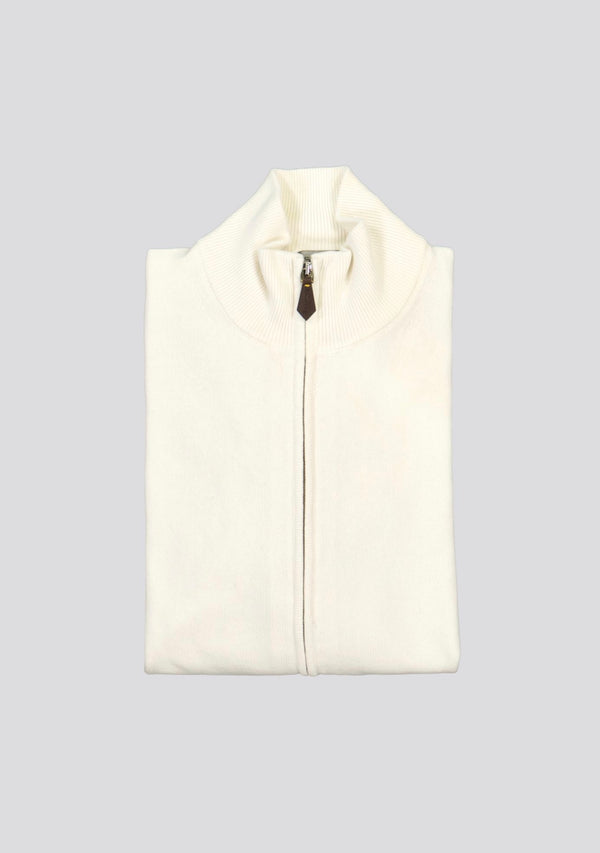 Sartorio Pearl White Blended Cashmere Zip Vest